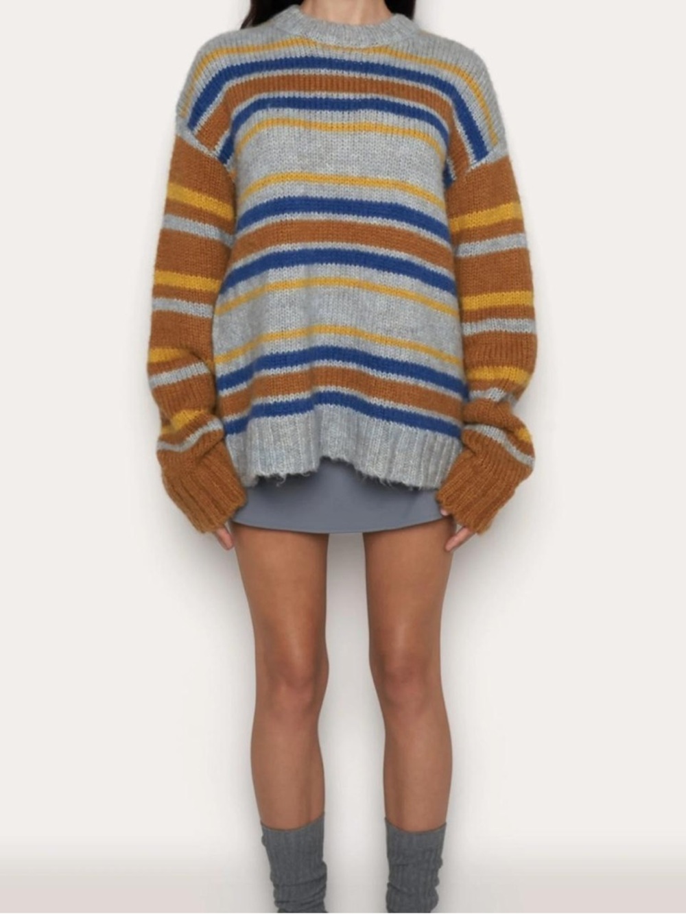 GUIZIO Striped Oversized Sweater